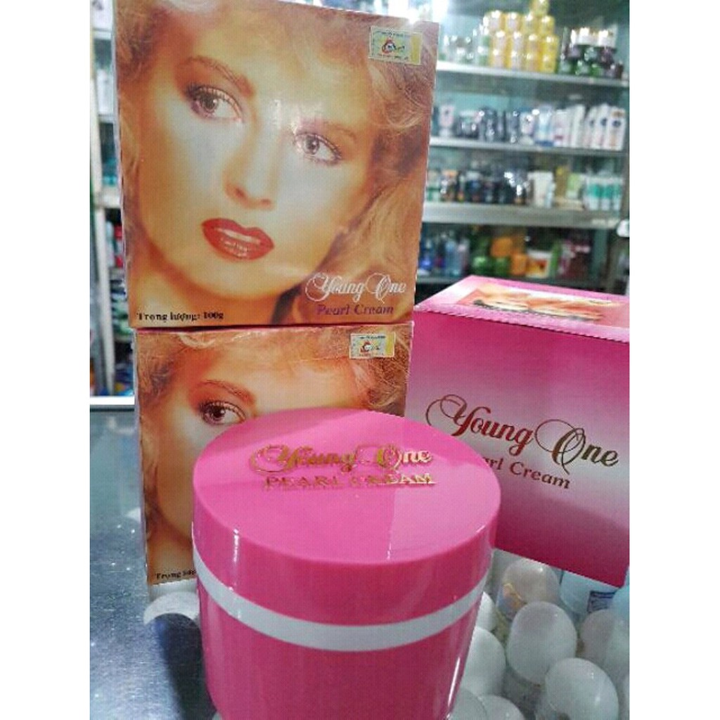Kem dưỡng trắng da mặt và toàn thân body Young one Pearl Cream 100g kem cô gái tóc xù