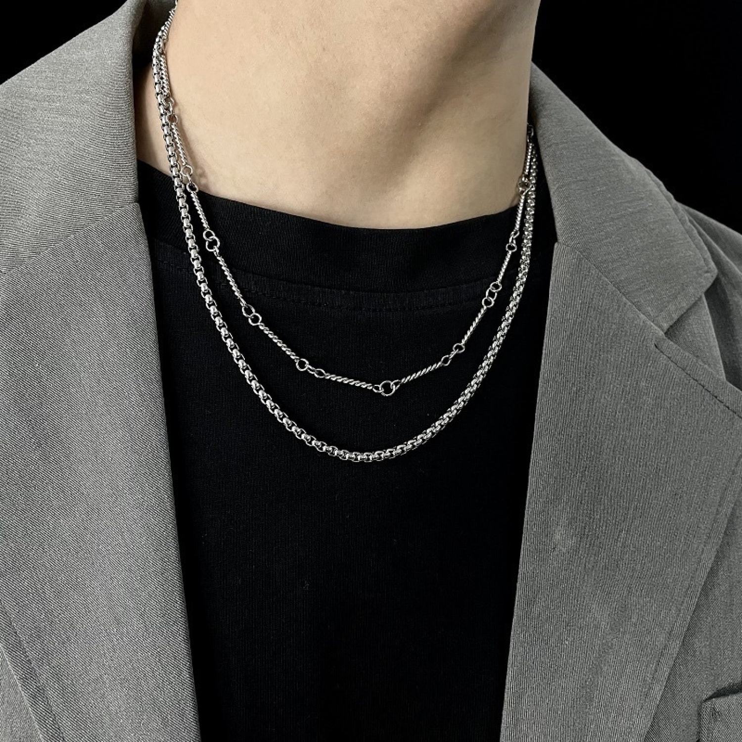 Dây chuyền layer set 2 dây kiểu dáng unisex