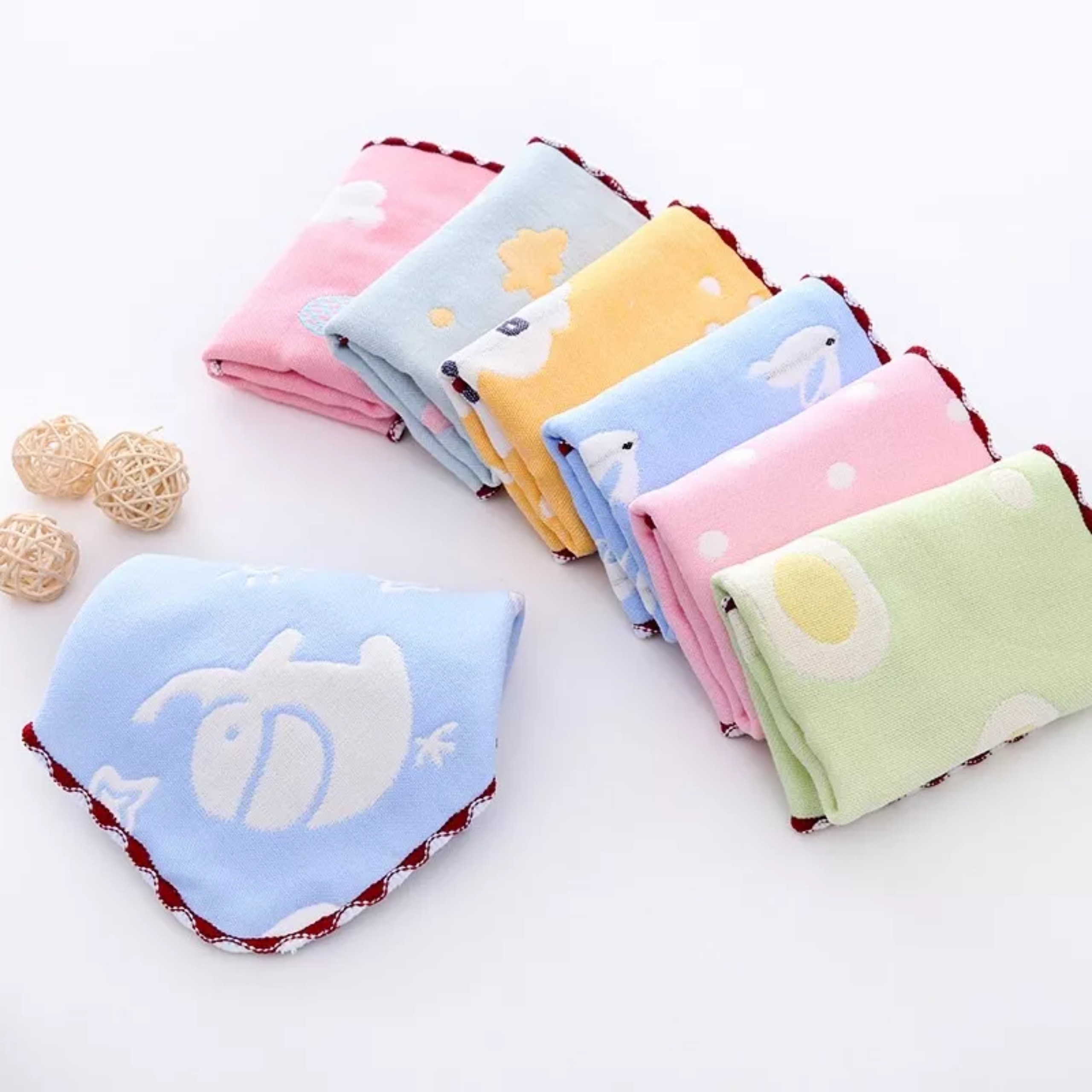 Set 5 chiếc khăn sữa sợi tre 6 lớp ( 25*25cm)
