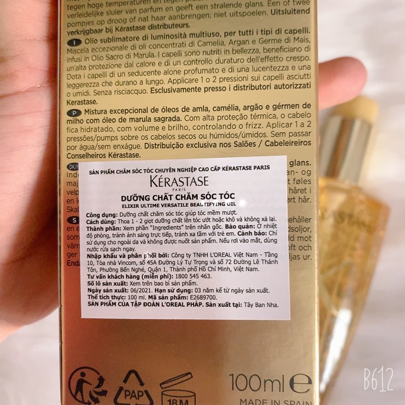 Dầu dưỡng tóc phục hồi Kerastase Elixir Ultime 100ml