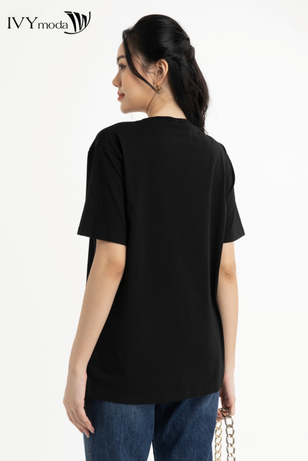 Áo thun đính hạt IVY moda MS 57M7477