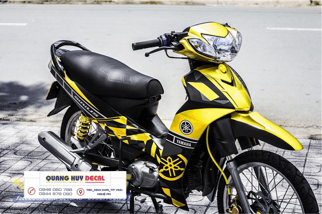 Tem trùm xe sirius vàng đen đẹp  - Tem xe sirius  vàng đen chỉnh sửa thiết kế  -chế tem  trùm sirius rẻ đẹp chất