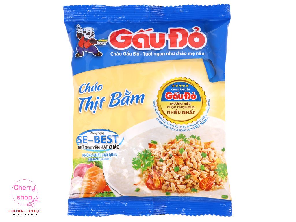 [Giao Tại TPHCM] Combo 10 Gói Cháo Thịt Bằm Gấu Đỏ 50g