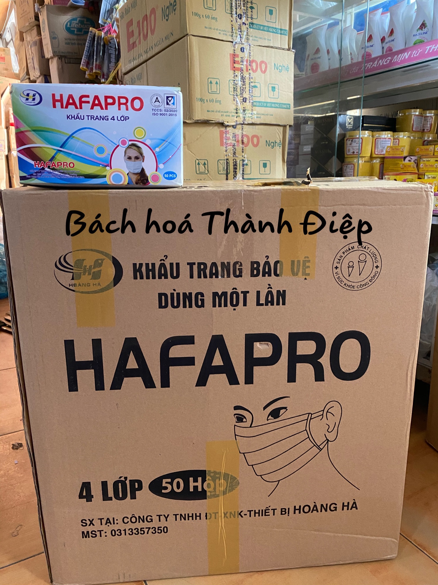 Nguyên thùng khẩu trang HAFAPRO màu trắng (1 thùng 50hộp/1 hộp 50 cái )