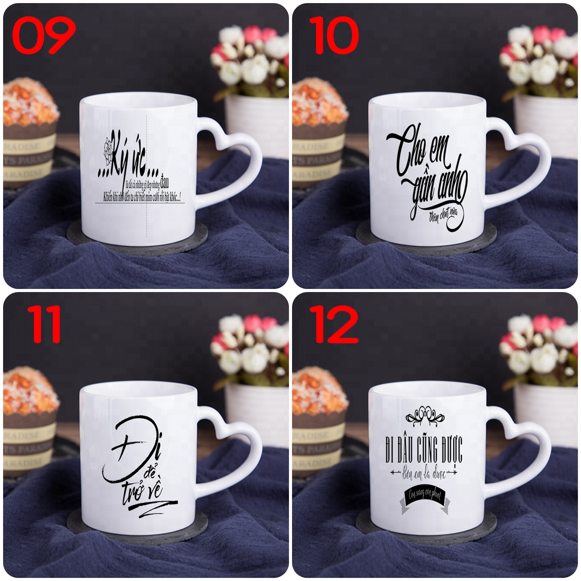 (20 Mẫu) Ly Sứ In Typography 350ml