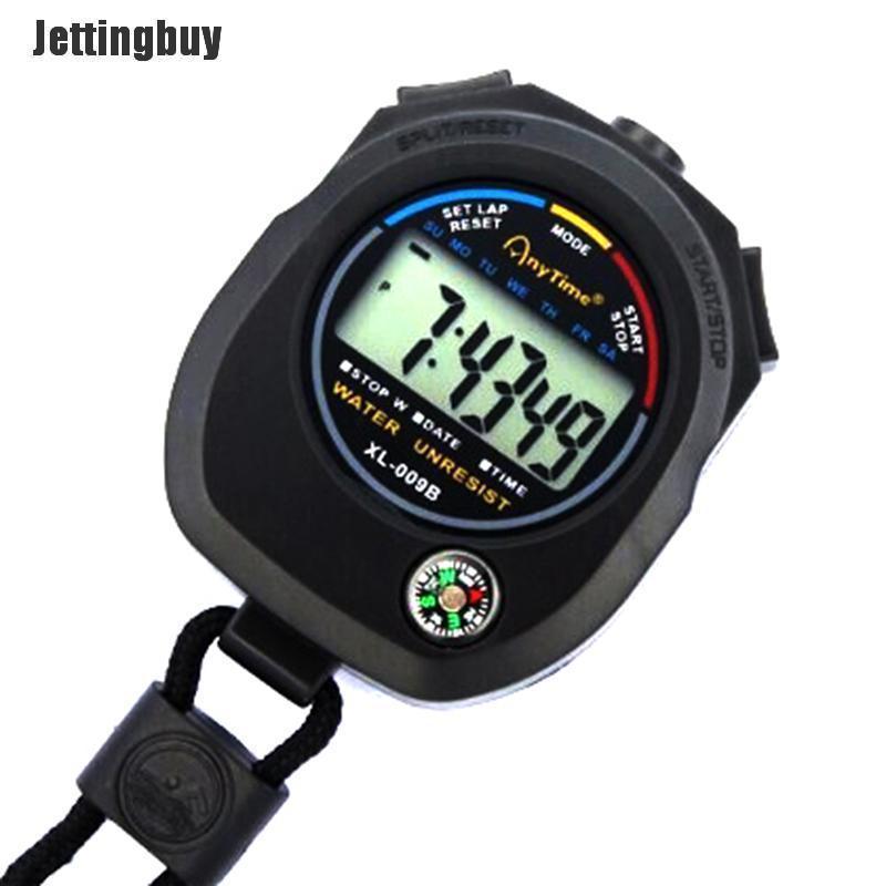 Jettingbuy Waterproof Digital LCD Chronograph Timer Counter Stopwatch Alarm with Strap