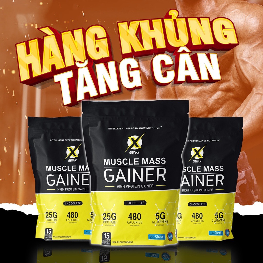 [COMBO 2 TÚI+TẶNG BÌNH] Sữa Tăng Cân Muscle Mass Gainer GenX (1,5Kg)