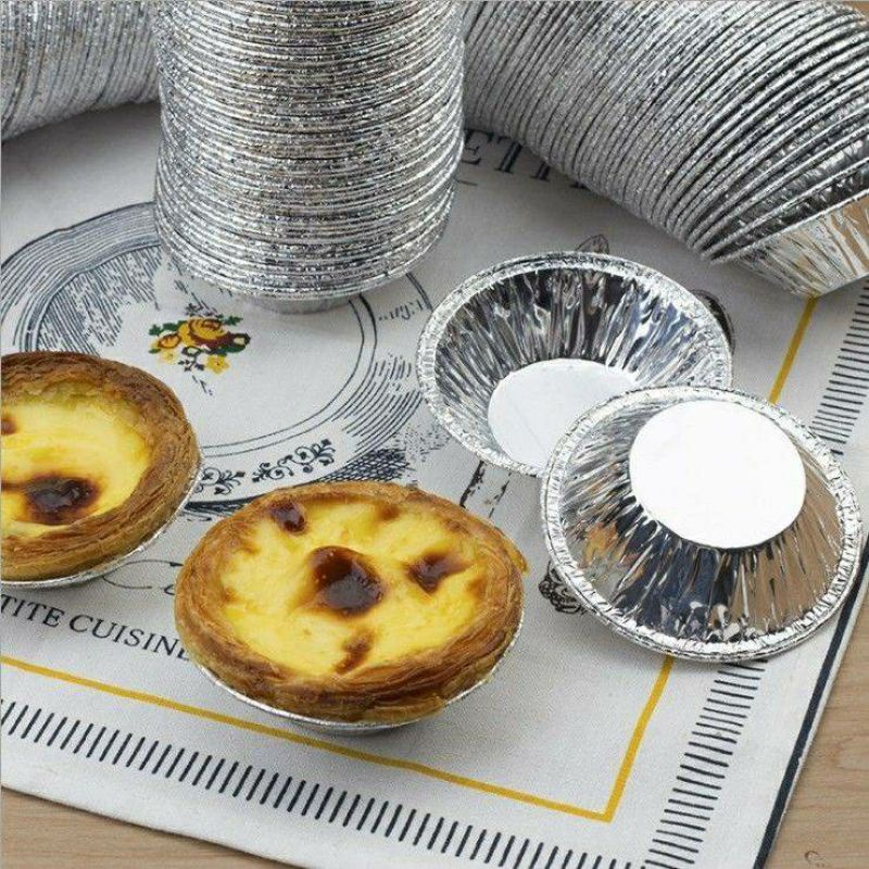 Chén bạc nướng thực phẩm, hào, bánh trứng