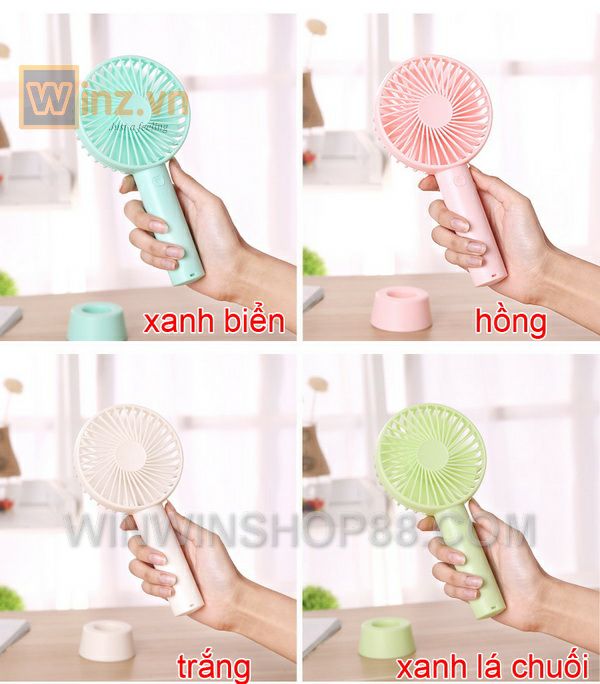 QUẠT MINI 4 CÁNH SS-2 DÙNG PIN SẠC- CÓ ĐẾ