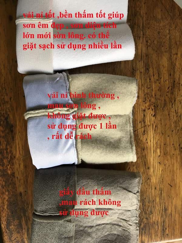 Vải nỉ thay cọ lăn sơn NNB