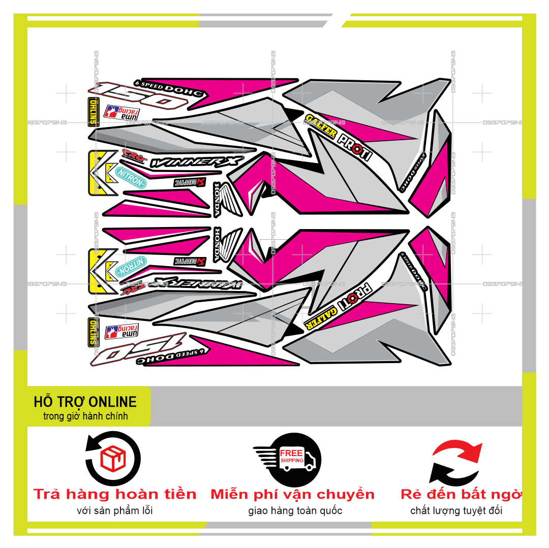 FREESHIP-- TEM RỜI WINNER X CHẾ WCW HỒNG ĐEN