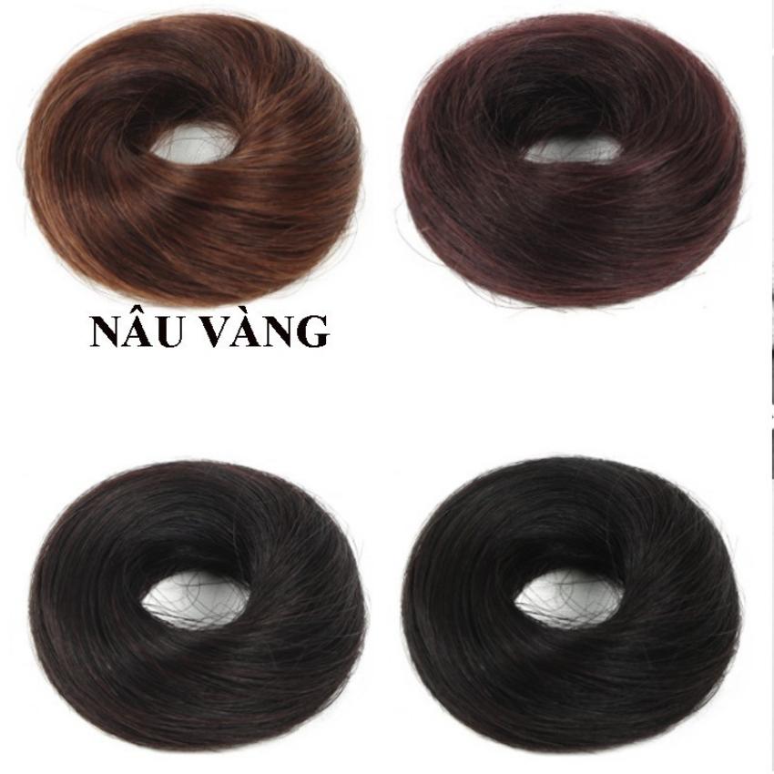 Tóc giả búi cột rối mini, dệt tóc thật 100%, búi mini tóc thật.