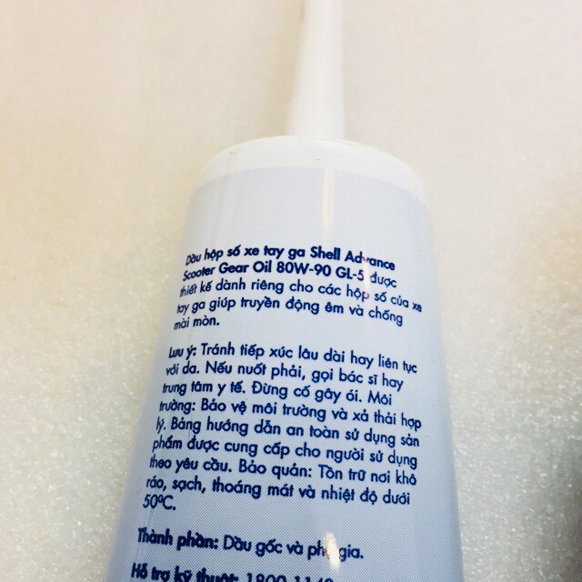 NHỚT SHELL GA ADVANCE AX7 10W-40 0,8L & Láp Shell