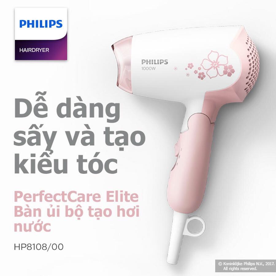 Máy sấy tóc mini du lịch cao cấp Philips HP8108 bảo hành 24 tháng