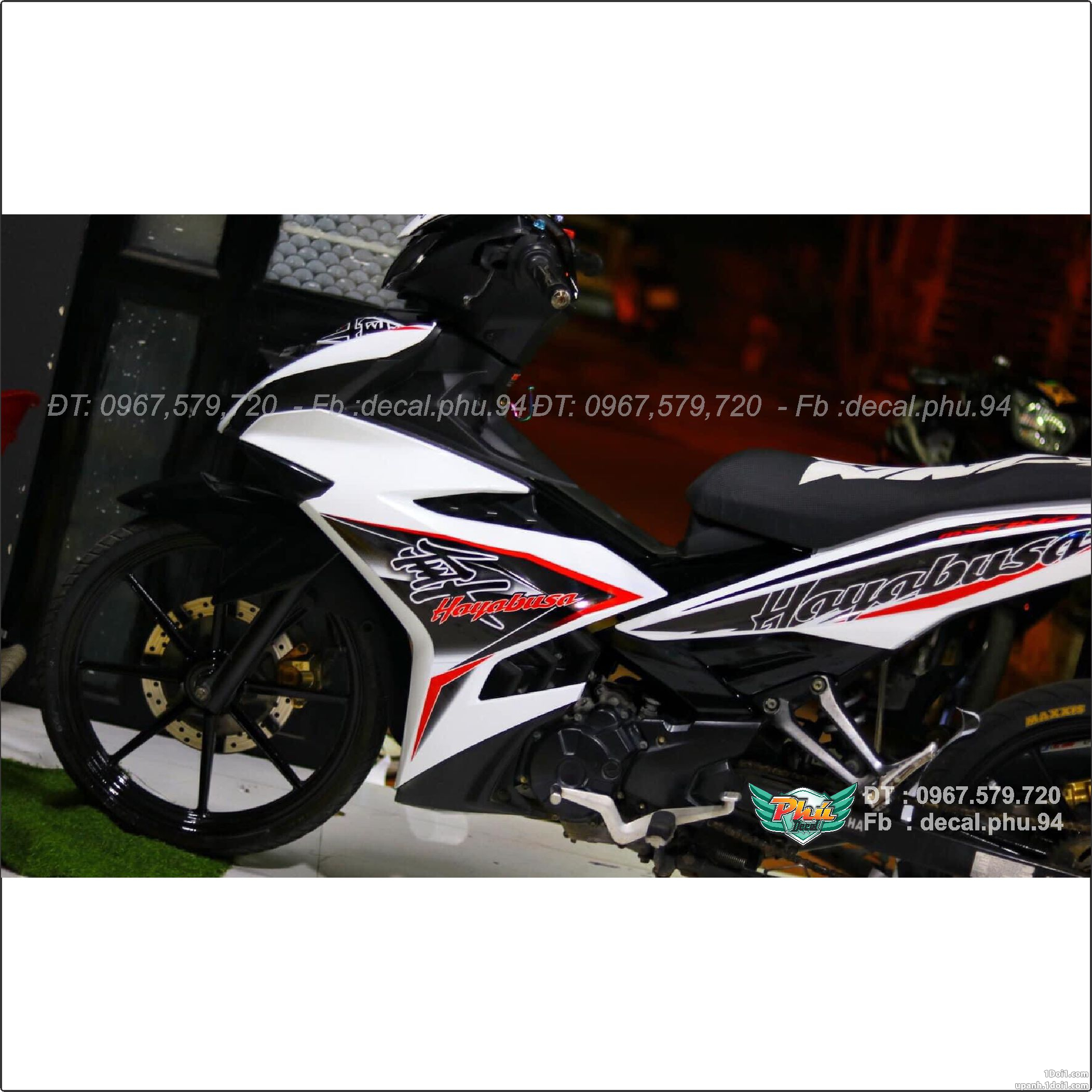 Tem rời Exciter 150 Trắng đỏ đen hayabusa (K)