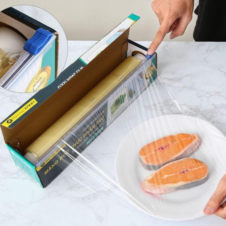 30cm x 150m PVC premium food preservation film roll film for fruit, meat, fish food packing
