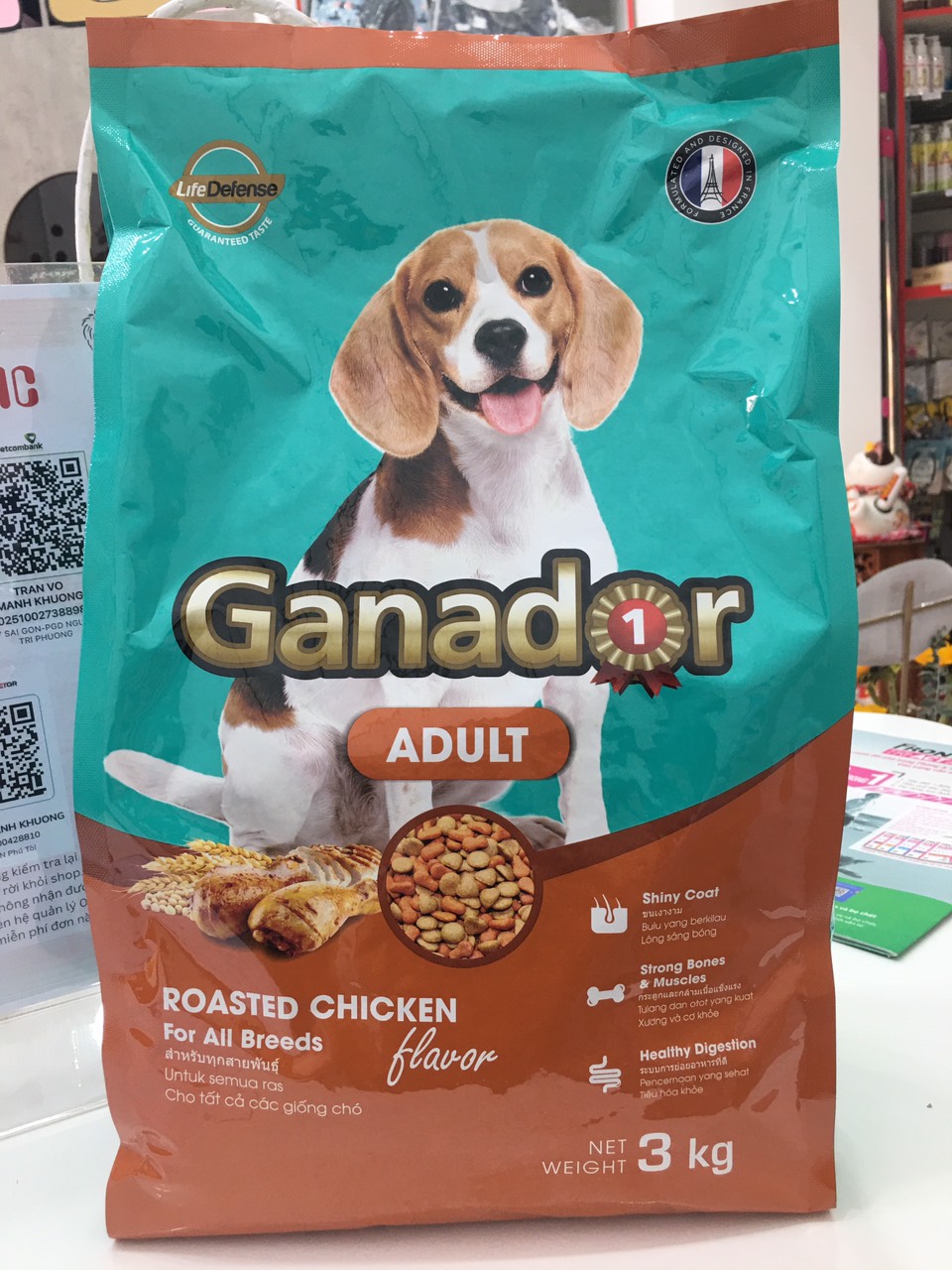 Thức ăn hạt cho chó ganador 3kg vị gà nướng