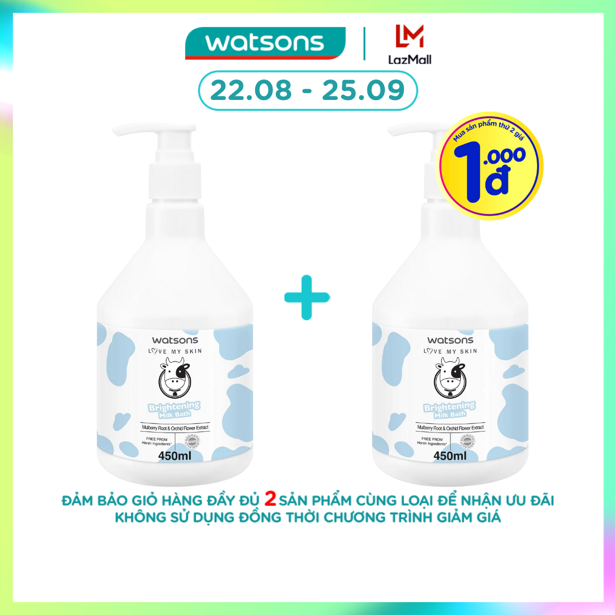 Sữa Tắm Watsons Love My Skin Sáng Da Brightening Milk Bath 450ml