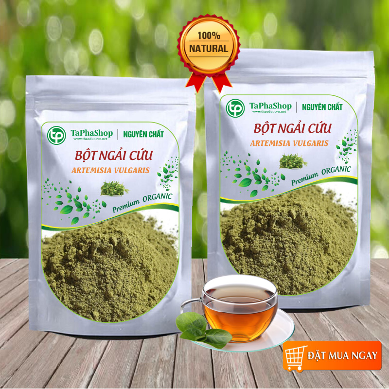 Bột ngải cứu nguyên chất 500g - Thảo Dược Tấn Phát