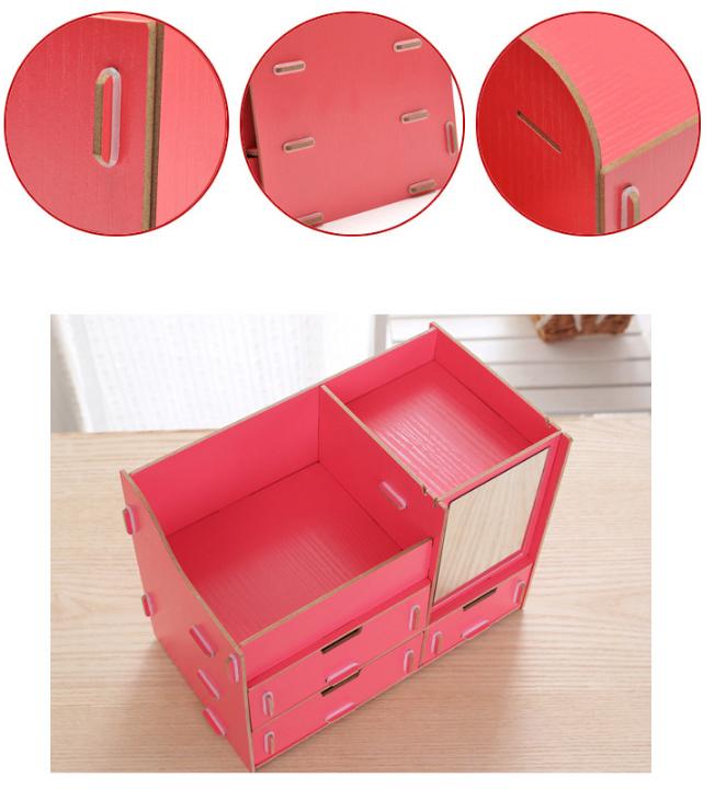 Kệ Gỗ Đựng Mỹ Phẩm Đồ Trang Điểm 3 Ngăn