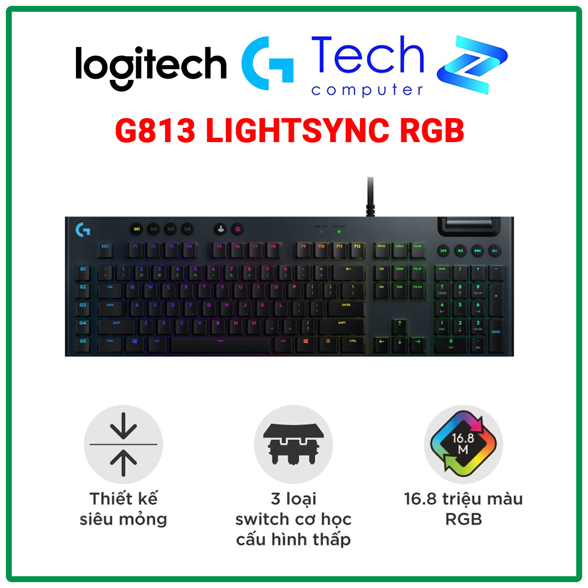 Bàn Phím Cơ Logitech G813 Lightsync RGB