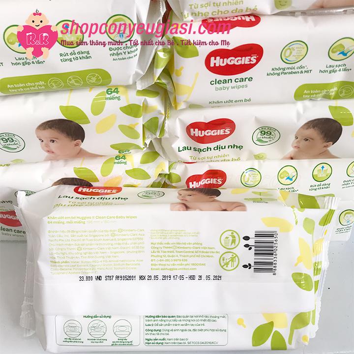 [HCM]Khăn Ướt Huggies 80 Miếng Không Mùi