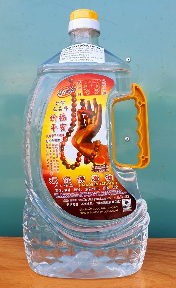 Dầu thắp đèn Cát Tường Lưu Ly chai 1kg2 ba màu - ( Trắng , Vàng , Đỏ )
