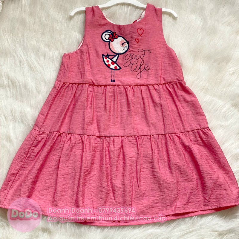 Váy bé gái sát nách cotton 4 chiều từ 10-40kg