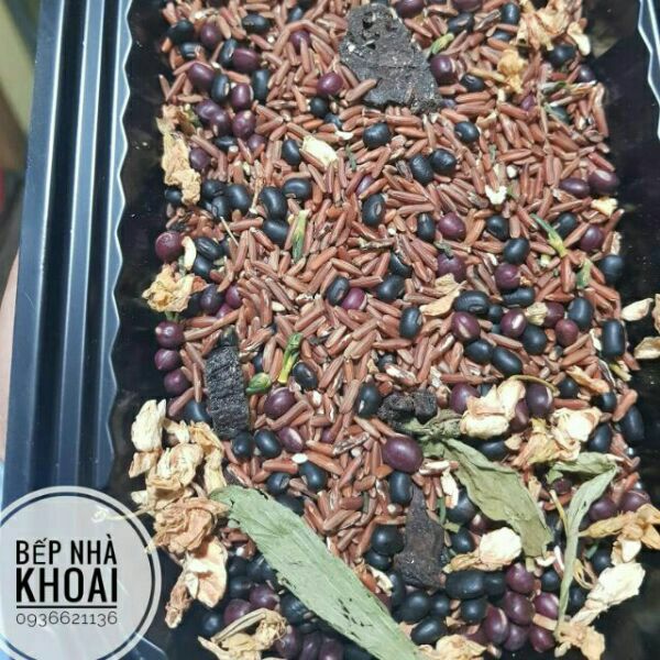 1kg trà ngũ cốc ( gạo lứt, đỗ đen, đỗ đỏ, cỏ ngọt ,hà thủ ô, tâm sen)