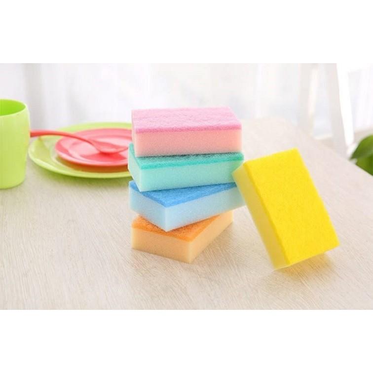 Set 5 miếng xốp rửa chén, bát có 1 mặt ráp (mẫu mới) Hàng Nhật