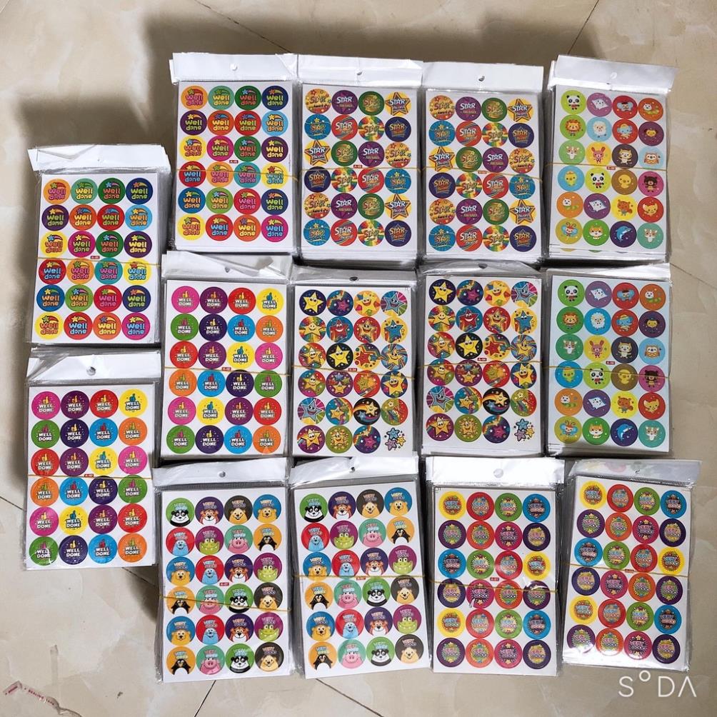 Sticker Tiếng Anh Khen Thưởng Cuộn 500 Nhãn