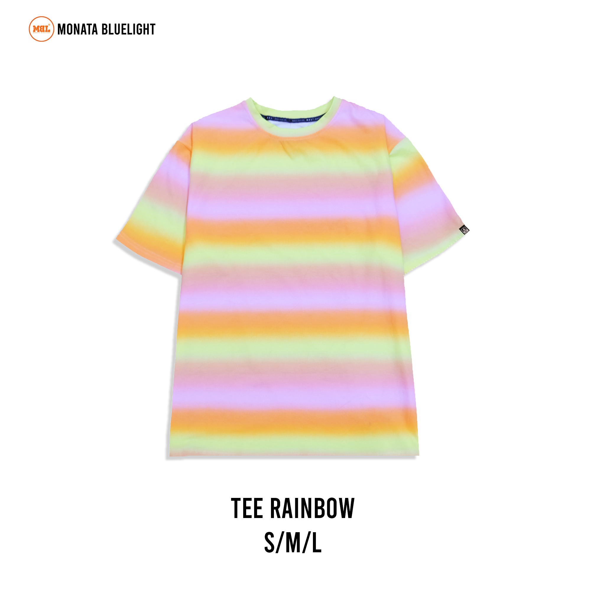 MONATA BLUELIGHT Tee Rainbow - Áo thun unisex form rộng