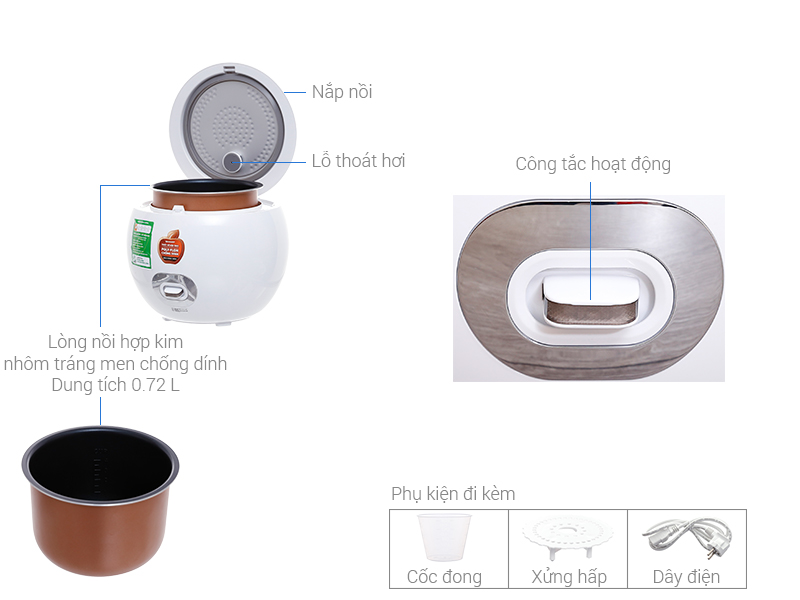 Nồi cơm điện tử Sharp KS-A08V-Sl (0.72 lít)
