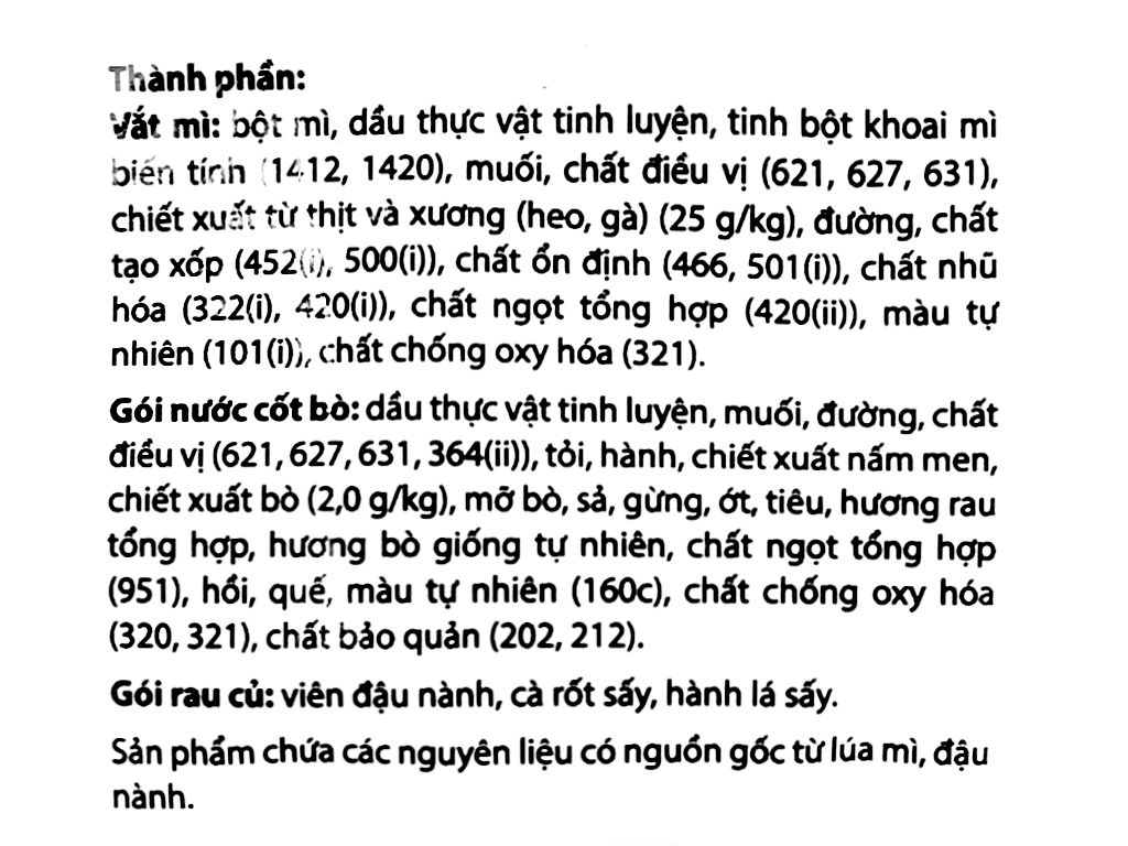 Thùng 30 gói mì Mộc Việt vị bò hầm rau thơm 75g