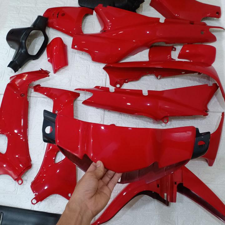 [TẶNG TEM] Bộ dàn áo xe wave nhỏ - vỏ nhựa xe máy WAVE 110 - wave THÁI - wave 1 bóng - màu ĐỎ CỜ, nhựa nguyên sinh ABS - CÓ khuyễn mãi BỘ TEM xịn., ,  , đồ phụ tùng xe máy