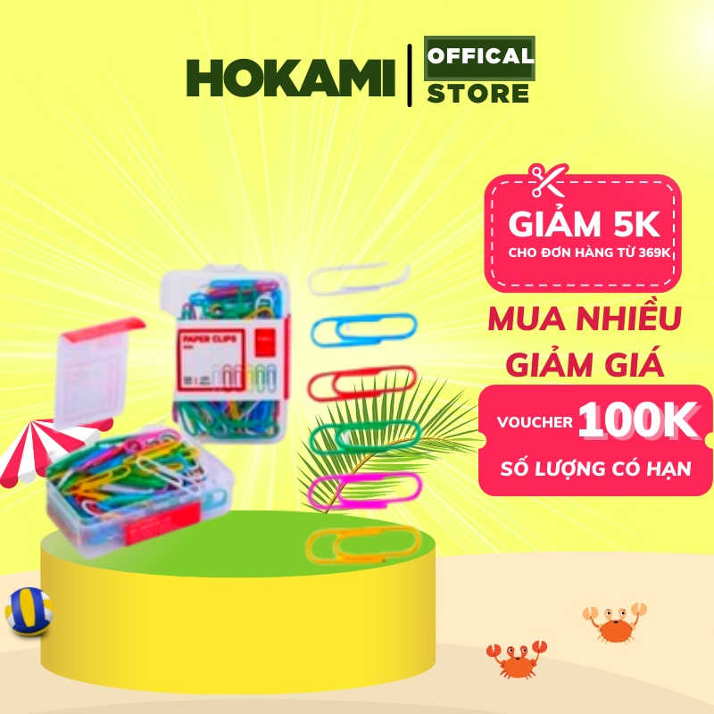 Ghim vòng màu deli -ghim cài #3 - 29mm - đóng gói 100 cái- 1hộp-e0024 dùng để kẹp tài liệu - văn phòng phẩm hokami store