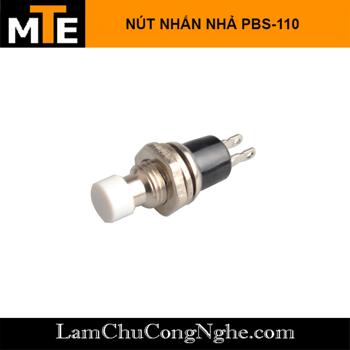 Nút nhấn tự nhả, nút nhấn đề reset PBS-110 lỗ 7mm