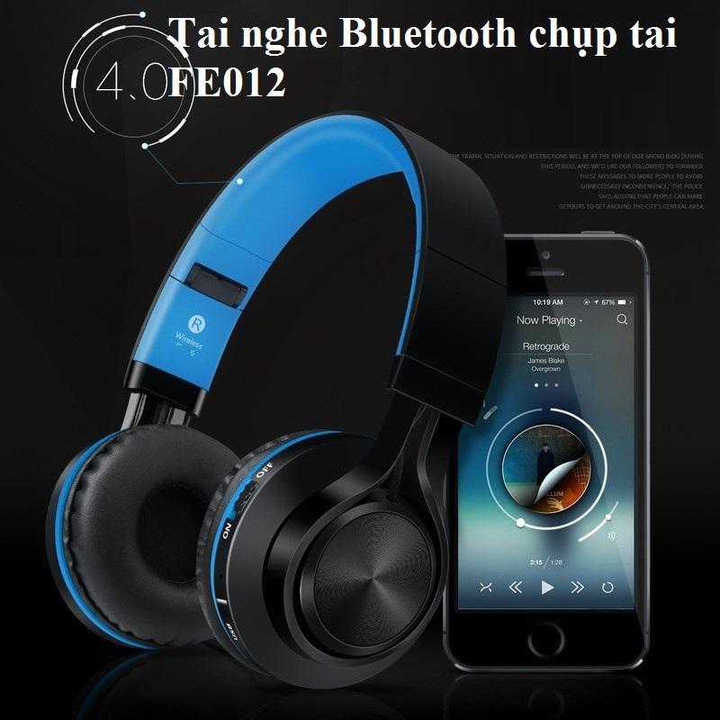 Tai nghe bluetooth chat luong, tai nghe chup tai gia re, Tai nghe Bluetooth chụp tai FE012, tai nghe khong day, Phần đệm tai nghe được làm rất mềm mại không đau tai, có khả năng cách âm tốt. Bảo hành toàn quốc 1 đổi 1 bởi Sun Store