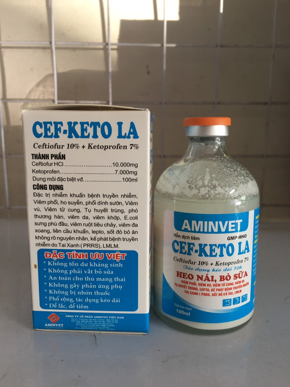 [Thú y] Cef-keto LA dùng cho chó, mèo, lợn, trâu bò (100ml/20ml)