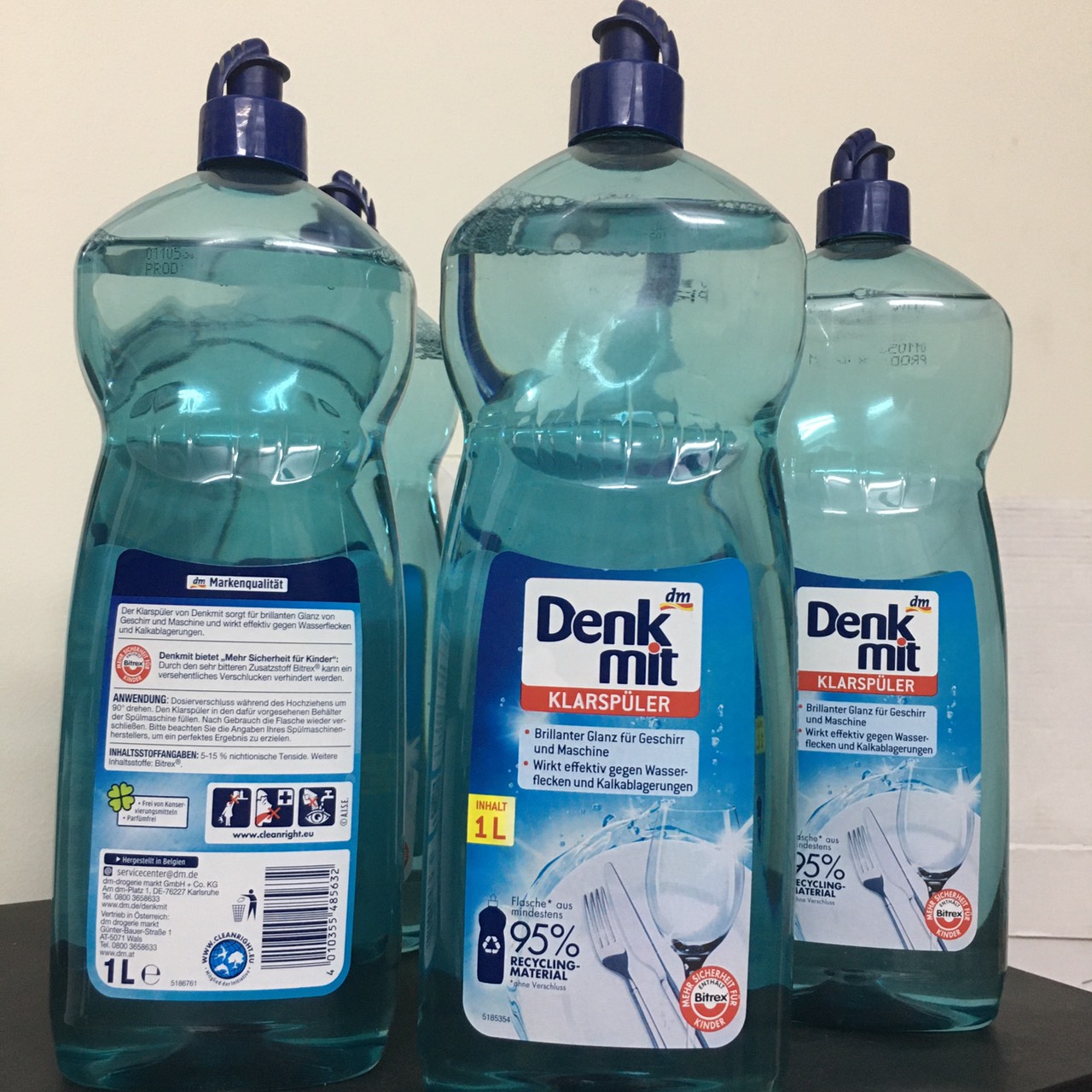 nước làm bóng DENKMIT CHAI 1LIT DÙNG CHO MÁY RỬA LY BÁT