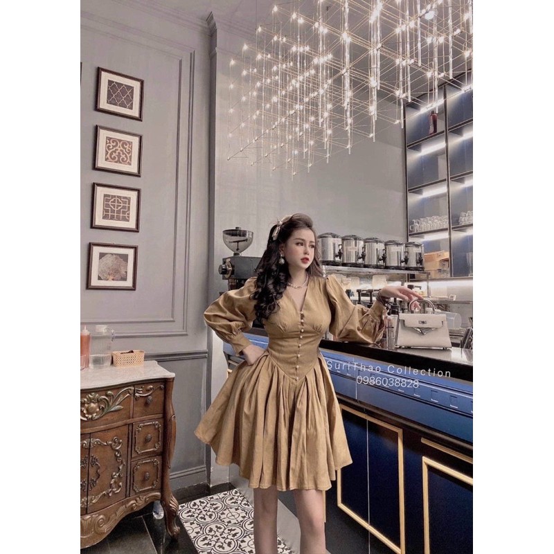 [HCM]Đầm Tiểu Thư Tay Phòng #Bigsize 60=>90