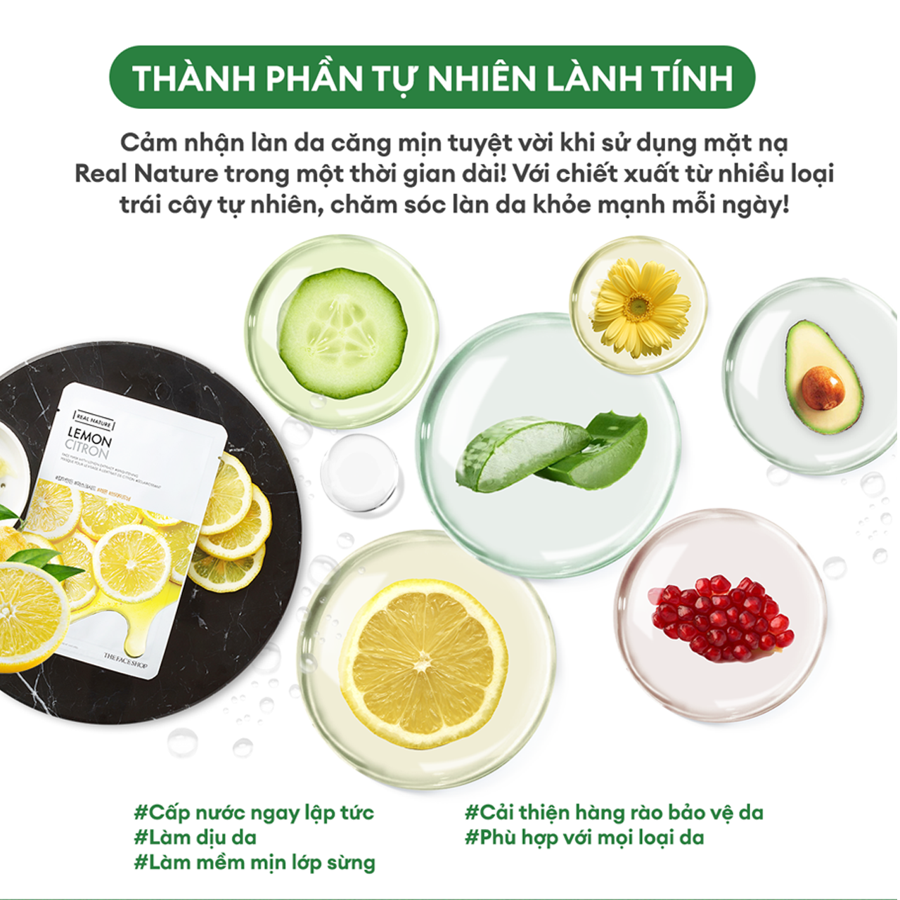 Combo 31 mặt nạ real nature the face shop 20g