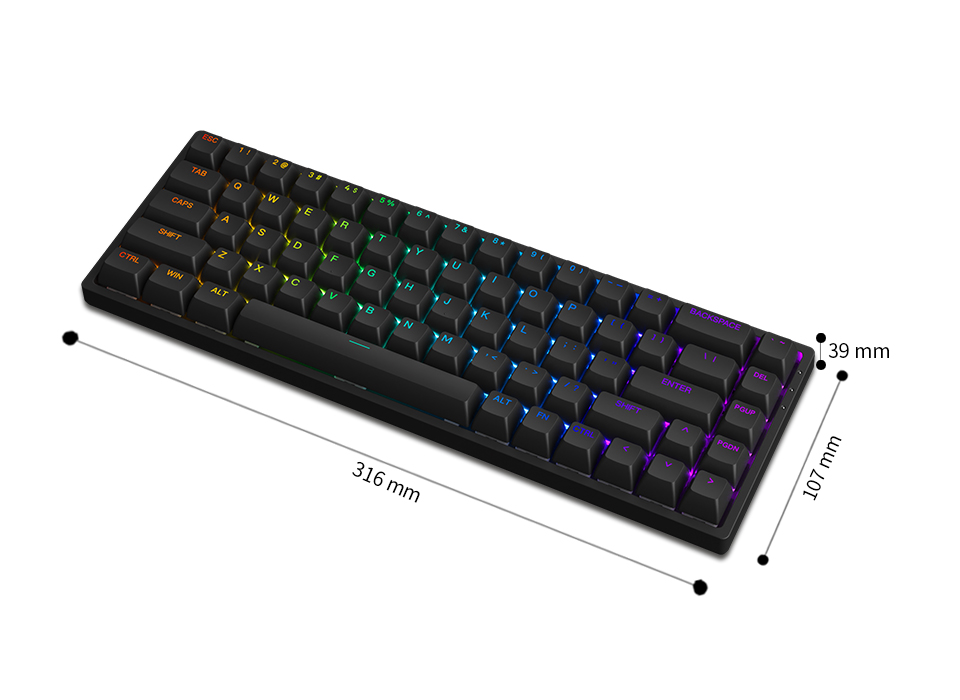 Bàn phím cơ AKKO 3068 v2 RGB – Black/White