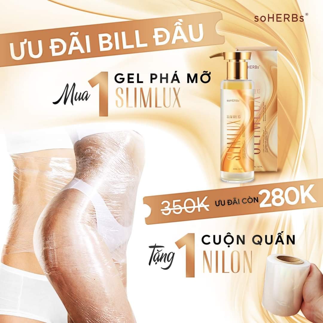 [HCM]Gel tan mỡ x5 Slim Lux Soherbs CHÍNH HÃNG
