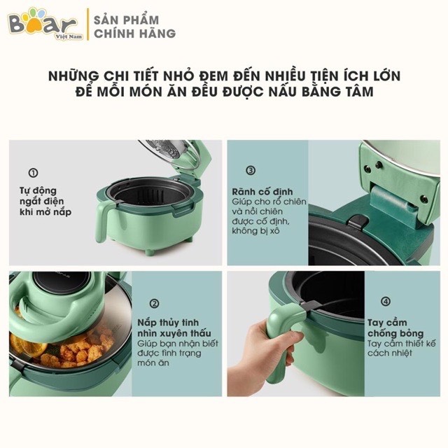 Nồi Chiên Không Dầu BEAR QZG B11D2 (5L)