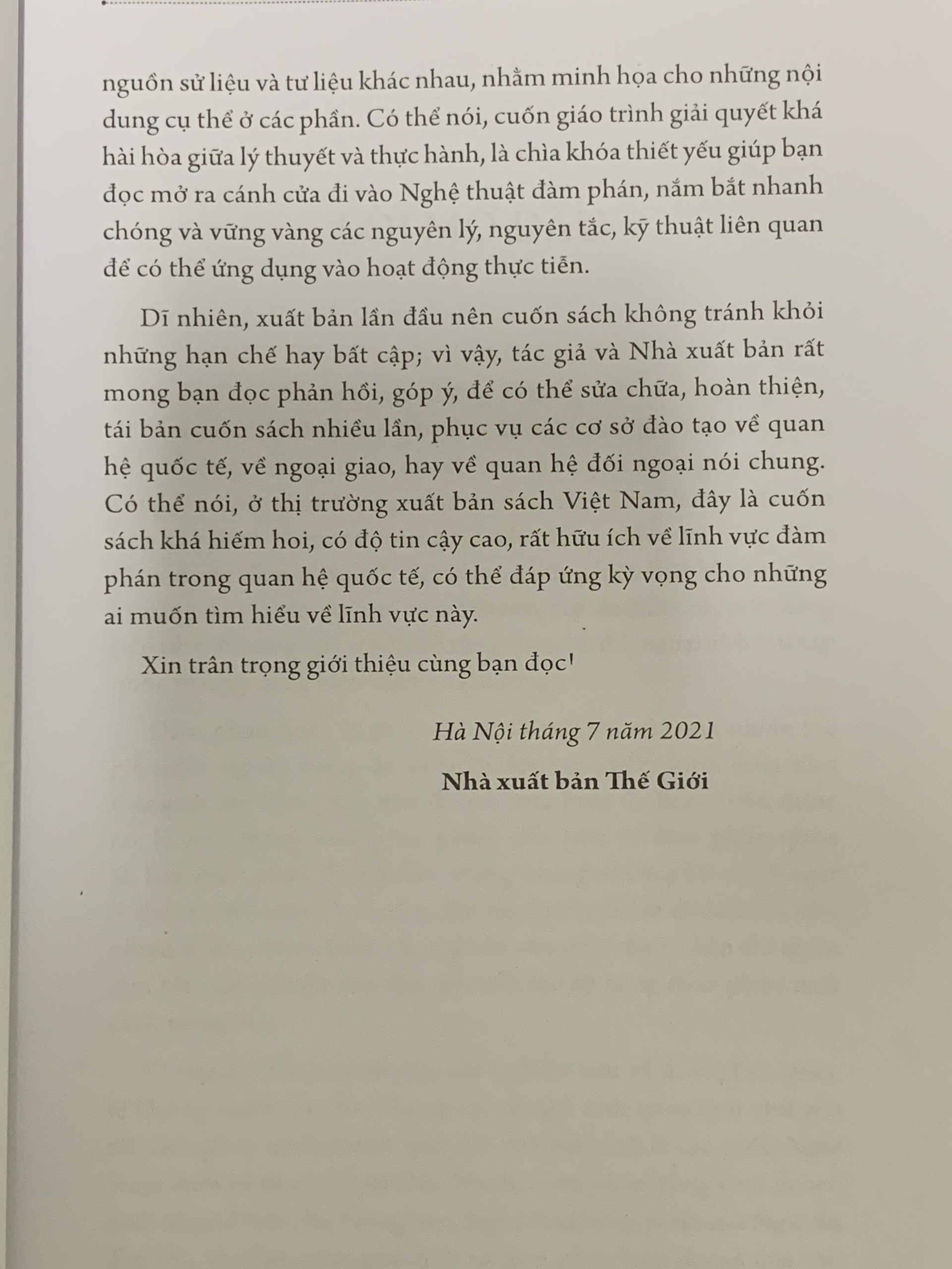 Giáo Trình Đàm Phán Quốc Tế ( Tôn Sinh Thành )