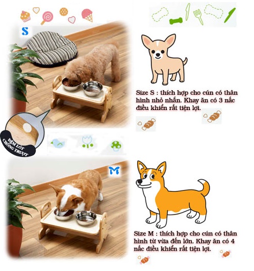 [HCM]Bàn Ăn Gỗ Doggyman Dành Cho Chó Cưng (9330893309)