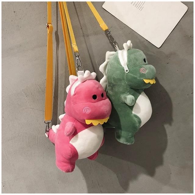[HCM]Túi đeo vai đeo chéo hình khủng long cute (Xanh và hồng)
