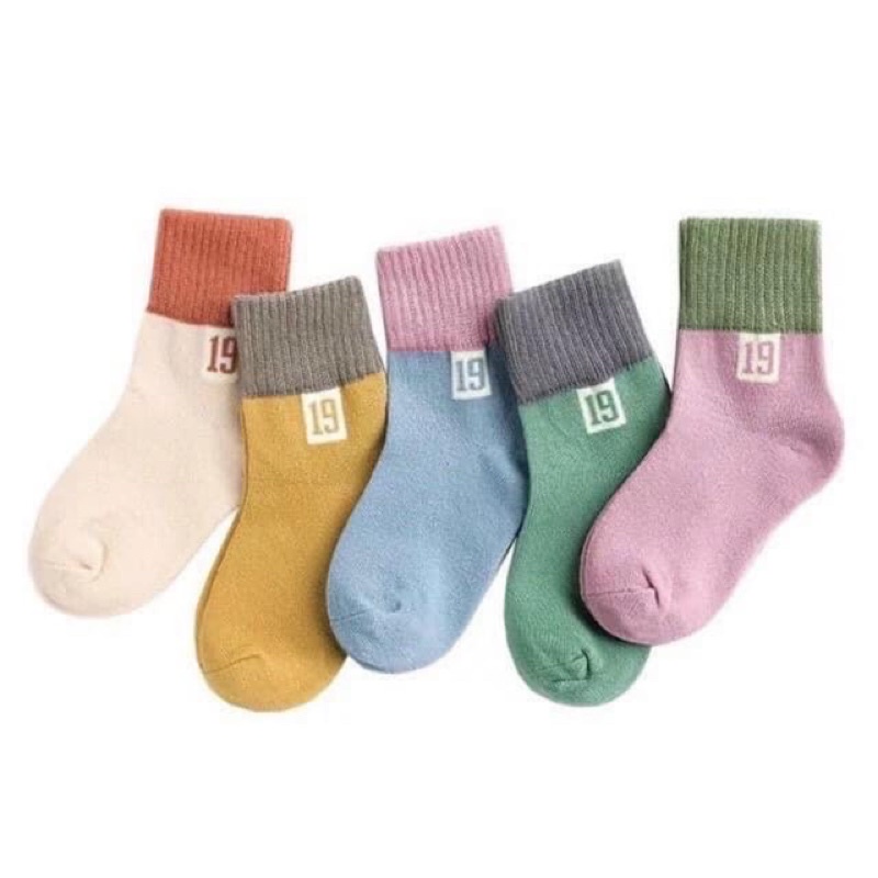 [Hoàn tiền 15%] SET 5 ĐÔI TẤT CAO CỔ ĐÁNH SỐ 19-20 CHO BÉ