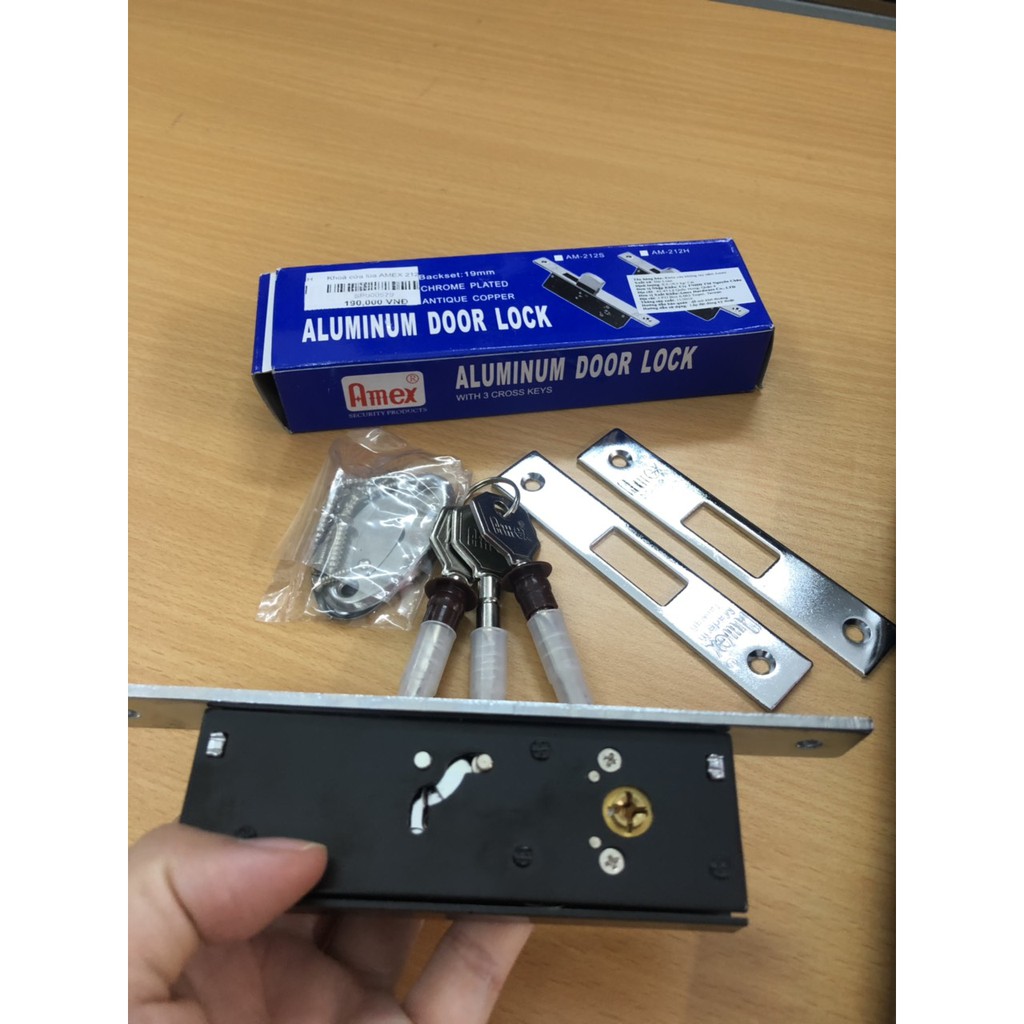 KHÓA CỬA LÙA KHÔNG TAY NẮM AMEX